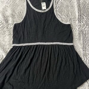 Express Black Tank Top with White Accents